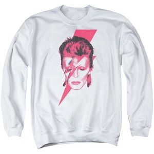 White Sweatshirt with Pink Graphic